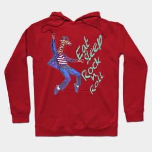 Rock and roll giraffe king Hoodie